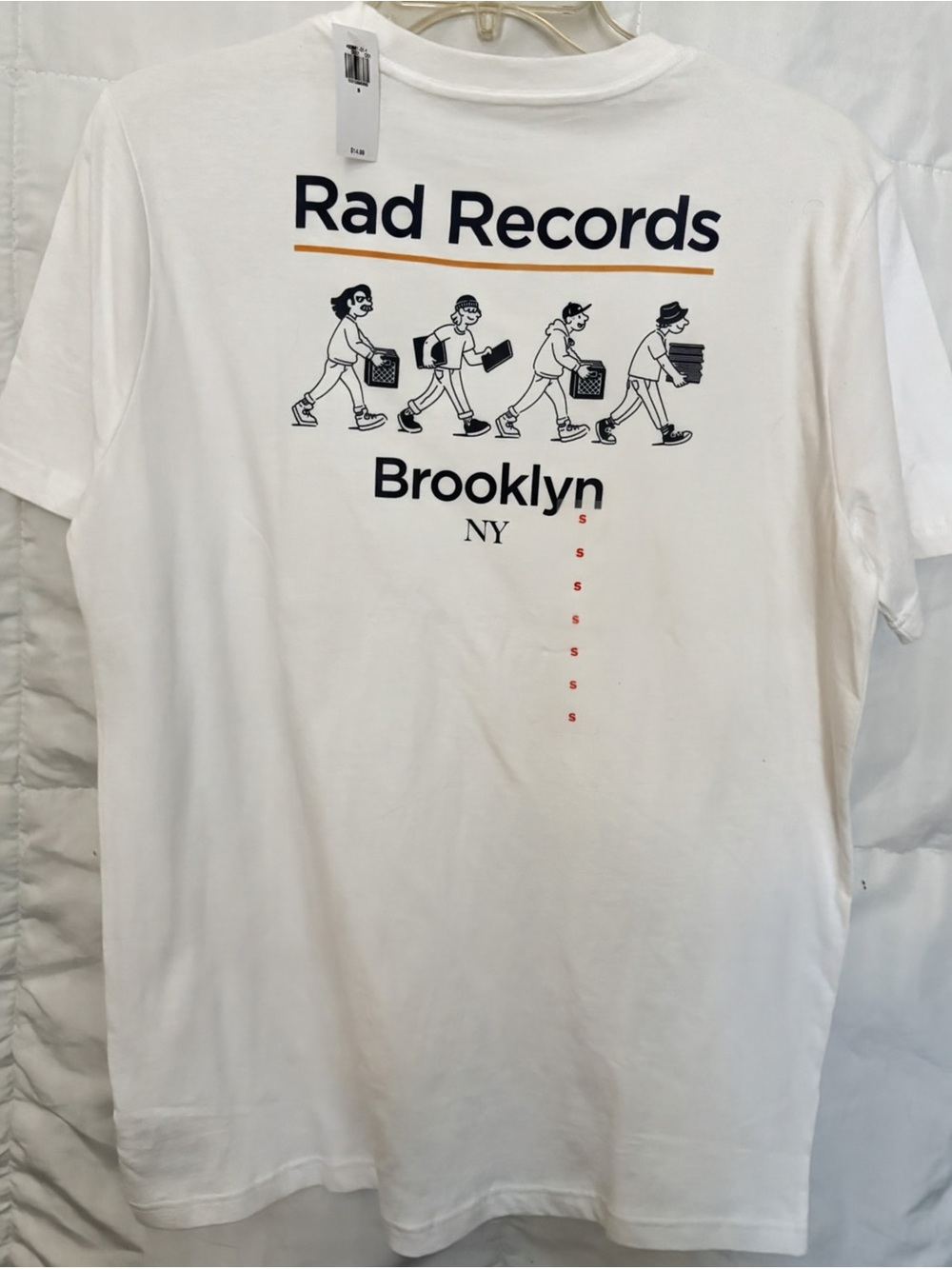 Old Navy White Rad Records Graphic Tee - Small Chest Logo